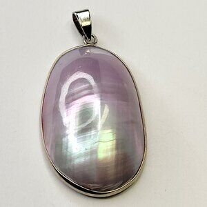 Large Abalone Mother of Pearl Pendant Oval Pearl Pendant